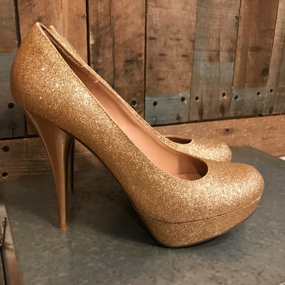 SM New York gold glitter platform heel - Picture 4 of 8
